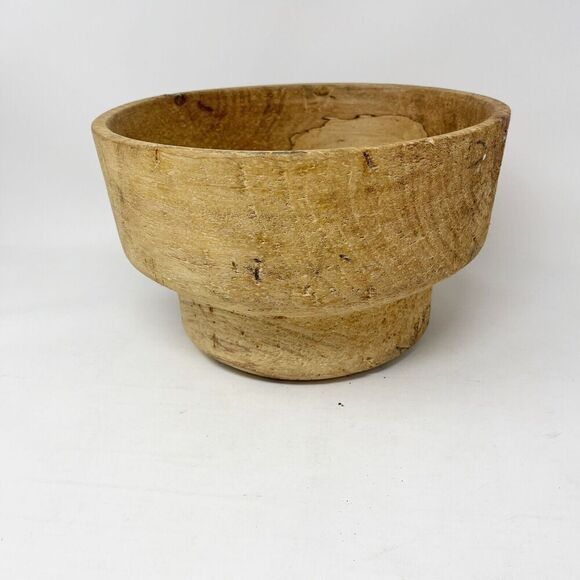 Hand Turned Spalted‎ Wood Bowl Pedestal Driftwood Coastal MCM Beach Primitive - Picture 3 of 10